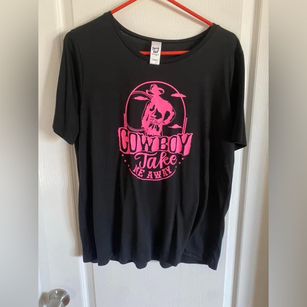 Cowboy take me away t-shirt size large.